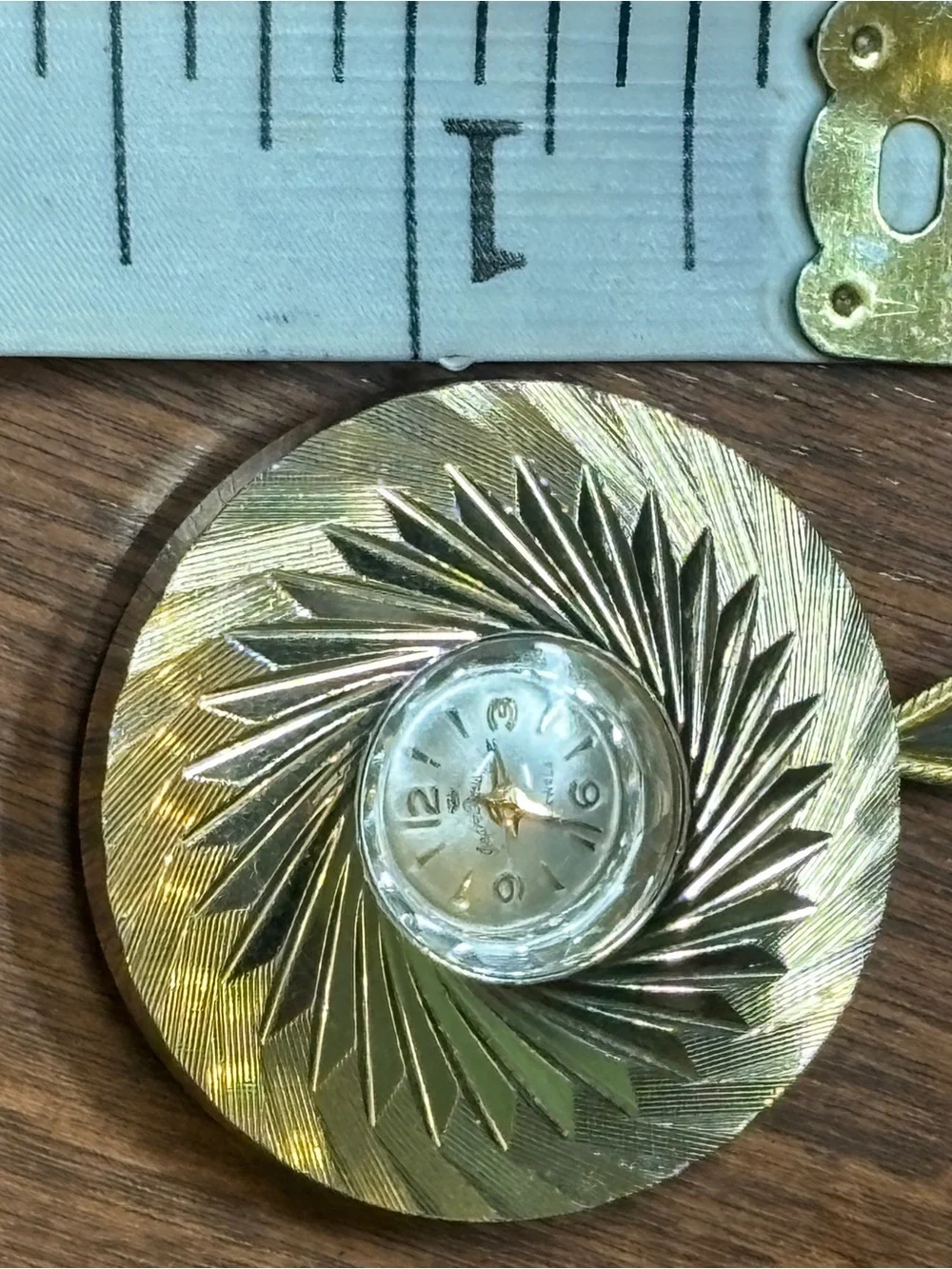 Vintage Gold Sunburst Wall Clock Decor - Unbranded
